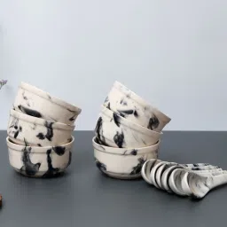 unravel india Vintage Chronical of Italy (Set of 12) Ceramic Soup Bowl image 1