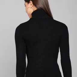 asad garments Casual Regular Sleeves Striped Women Black Top image 2