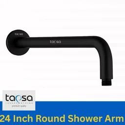 tapsa Premium Quality Stainless Steel 24 Inch Black Round Arm/Rod For Shower (Set-1) Fixed Mount-picture-10