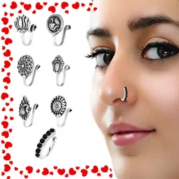THANU'S CRAFT Cubic Zirconia Black Silver Plated Metal, Sterling Silver Nose Stud-picture-27