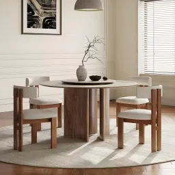 the flamingo life Zenki 6 Seater Dining Set In Teak Colour image 1