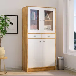 hexa red Wooden Book Shelf for Home, Living Room, Office, Multipurpose Rack, Engineered Wood Semi-Open Book Shelf-picture-13