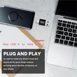 VOOCME USB Type C Male to USB A Male Connector, USB 3.0 Adapter, USB 3.1 Gen 2 Super Speed Charging and Upto 10Gbps Transfer Speed Laptop Accessory image 3