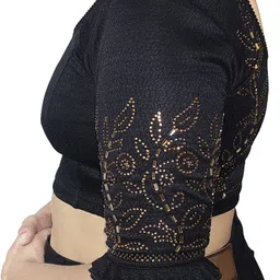 pu fashion Round Neck Women Blouse image 1