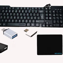 RSG PRODOT 5D COMBO - KEYBOARD,RGB MOUSE,USB HUB ,MOUSEPAD,HDMI,TYPE C & V8 OTGP Wired USB Standard Multi-device Keyboard Compatible with Desktop, Laptop, Mac stand support,FEEL-picture-22