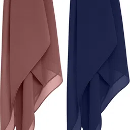 matifa Georgette Solid Multicolor Women Dupatta image 1