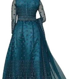 beautypiie Self Design Net Semi Stitched Anarkali Gown image 2