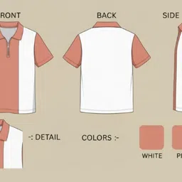 try this Men Colorblock Polo Neck Cotton Blend Pink T-Shirt image 4