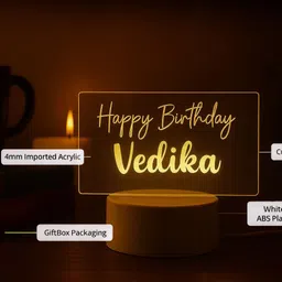 isthir Personalized Happy Birthday LED Acrylic Night Lamp Night Lamp image 1