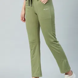 Women Solid Light Green Track Pants-image-80