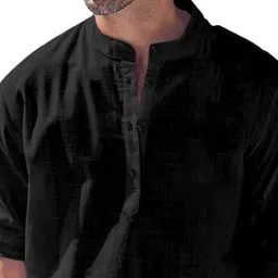 fashion marts Men Solid Cotton Blend Straight Kurta image 2