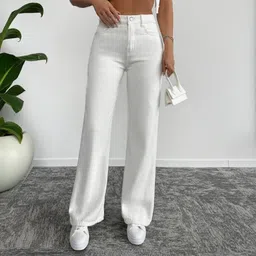 fmw Women Boot-Leg High Rise White Jeans-picture-17