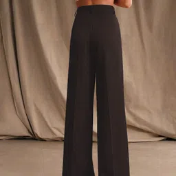 leriya fashion Women Regular Fit Brown Polycotton Trousers image 2