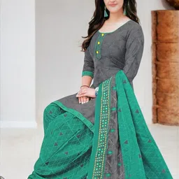 simplyethnic Unstitched Chanderi Salwar Suit Material Printed-picture-12
