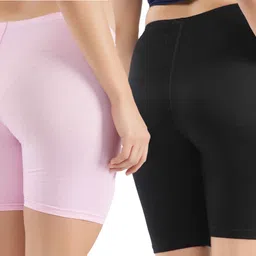 jasora Pack of 2 Solid Women Multicolor Cycling Shorts image 2