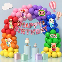 rozi decoration Cocomelon Theme Birthday Decoration Items Set of 58 Pcs Cocomelon Party Decor-picture-14