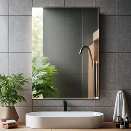 germa sanitarywares Wall Mounted Frameless Mirror with Beveled Edges 60cmx45cm Bathroom Mirror-picture-14