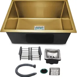 messina Handmade Kitchen Sink Sound Proof Single Bowl With Stainless Steel (24"x18"x10") Vessel Sink image 1