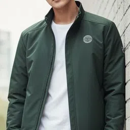 azmifasion Men Solid Bomber Jacket image 2