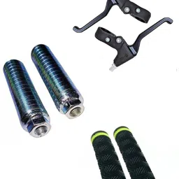 pesky Bicycle Black clutch Handle Grip with foot rest combo of 3 Bicycle Brake Disk-picture-18