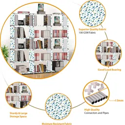 mezire Compact 18-Tier Book Organizer/Shoe/Chappal/Book/Clothes Rack with Plastic Joint Metal Open Book Shelf image 3