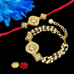 Bhaiya Bhabhi J-RKS-71 Assorted Bracelet, Chawal Roli Pack, Rakhi Set-image-5