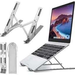 Rich Décor Creative Folding Storage Bracket Steel Desk Stand Laptop Stand with Adjustable Height Compatible with Universal Laptops image 1