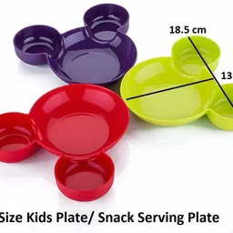 signq Plastic Serving Bowl Plastic Mickey Shaped Serving Food Plate Set of 5, Multicolor image 3