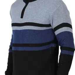 fukuso Men Striped High Neck Multicolor Sweater image 3