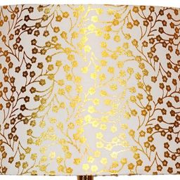 foziq Fancy 10" Gold & Beige Fabric Drum Shape Table Lamps Lamp Shade-picture-24