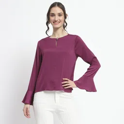 madame Casual Regular Sleeves Solid Women Pink Top-picture-13