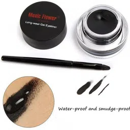 music flower 24 Black & Brown Brow & Gel Liner Kit for Smudge-Proof Wear 6 ml image 3