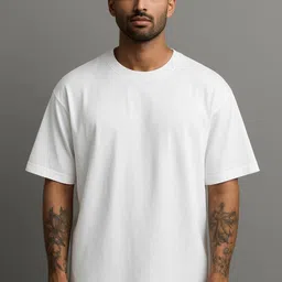 see yaah Men Graphic Print Round Neck Pure Cotton White T-Shirt image 2
