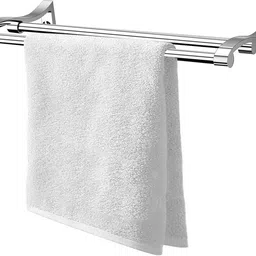 zureni Towel Rod Wall Mounted Double Aluminium Rail Napkin Holder for Home 23.6 inch 2 Bar Towel Rod-picture-22