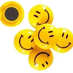 es³kube Plastic Smiley Magnet Buttons, 3 cm - Multicolour, Photo Gallery Magnets Pack of 12 image 2