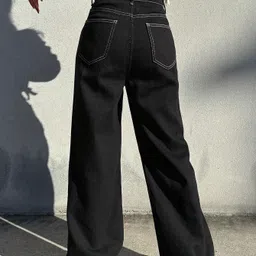 kotty Women Straight Fit High Rise Black Jeans image 5