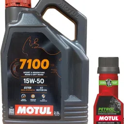 motul 7100 4T 15W50 Engine Oil For Bike - 2.5L With Petrol System Clean 50ml Combo 15W50 Full-Synthetic Engine Oil-picture-24