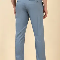 allen solly Men Slim Fit Blue Cotton Blend Trousers image 3