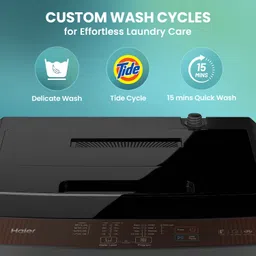 haier 7 kg Fully Automatic Top Load Brown, Grey image 3
