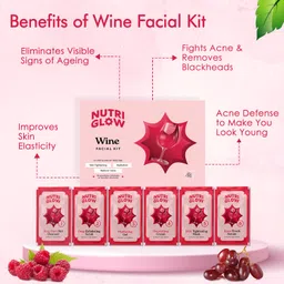 nutriglow natural's Set of 2 Advanced Pro Formula Wine Facial Kit for Fairer Complexion (60gm each) 120 g image 3