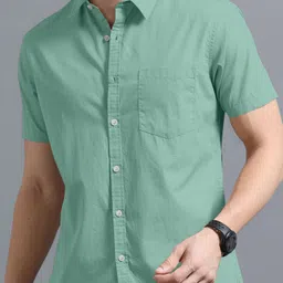 vtexx Men Regular Fit Solid Spread Collar Casual Shirt image 1