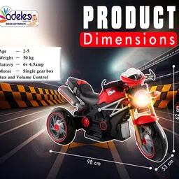 odelee CBR Battery Operated Ride on Bike For Kids 3to5 Years image 4