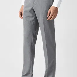 van heusen Men Slim Fit Grey Polyester Trousers image 4