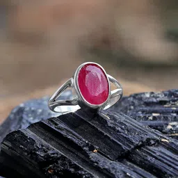 Natural Manik Ruby Gemstone Ring Silver 925 Adjustable Ring 6Ct to 7Ct Apro Silver, Stone Ruby Ring-image-20