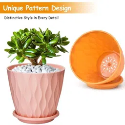 stylex store Plastic Round Flower Pots for Home Planters, Terrace, Garden Indoor & Outdoor Plant Container Set image 5