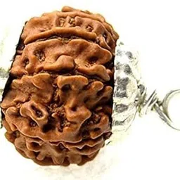 kuttumb gems & jewels Original 9 Mukhi Nepali Rudraksha Nine Face Rudraksh Wood Pendant image 2