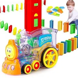 siddhanam Domino Train Toy for Kids | Laying Train | Lights & Music | 40 Pcs Domino Blocks-picture-45