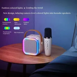 TechElectro K12 (PORTABLE BLUETOOTH SPEAKER)With Karaoke Mic RGB Light, HD Sound E-282 16 W Bluetooth Speaker image 4