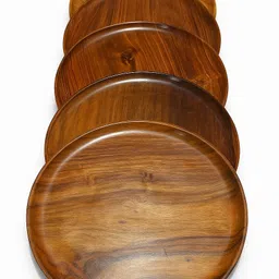 r mega Premium Quality 5 Pis Plates Wood Decorative Platter image 3