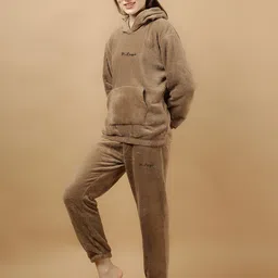 winkelstreet Women Night Suit Set Grey Solid image 5